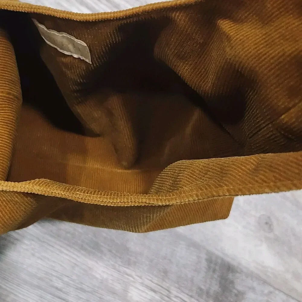 Merit Cosmetic Bag Signature Tie Top Camel Tan Corduroy Cottagecore Minimalist